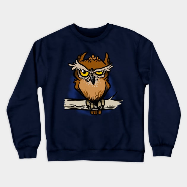 Owl Crewneck Sweatshirt by binarygod